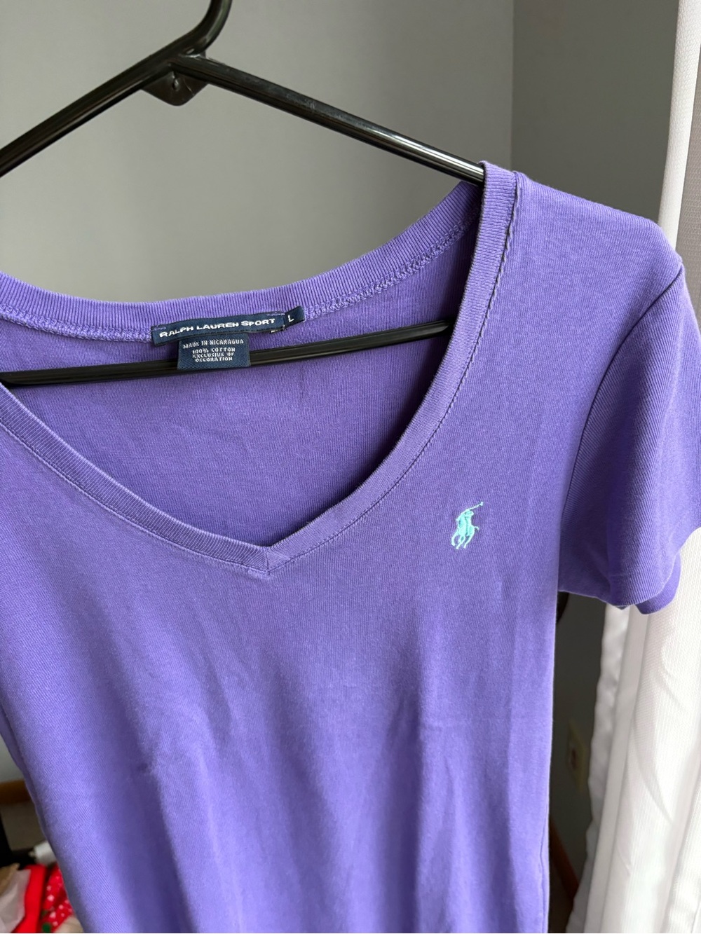 Polo by Ralph Lauren Sport Purple V-Neck Tee - Picture 6 of 9